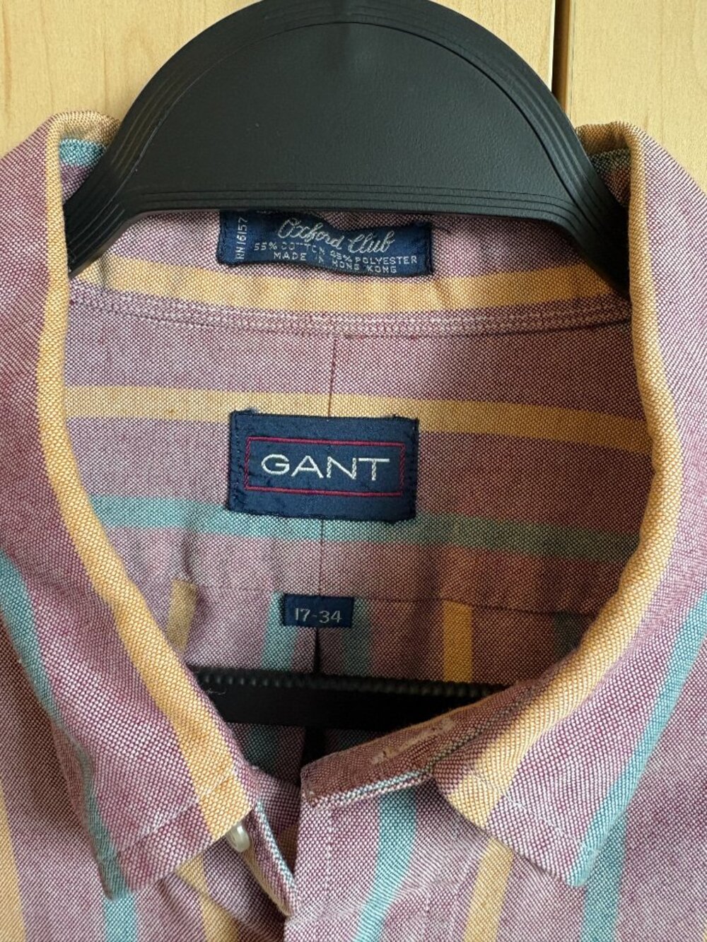 Men's Vintage 1980s Striped Oxford Button Down from Gant - Size 17-34
